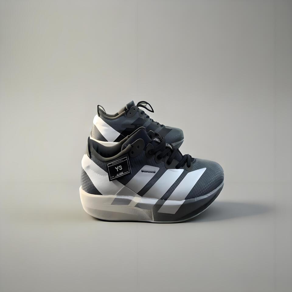 Adidas Y-3 Grey White Mesh Sneakers