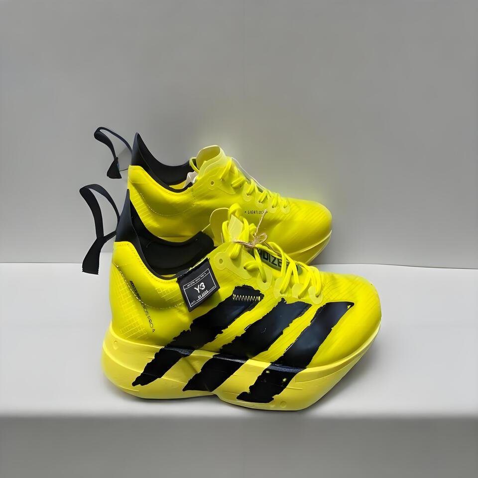 Adidas Y-3 Lightstrike Low Top Breathable Fluorescent Yellow Cushioned Sneakers