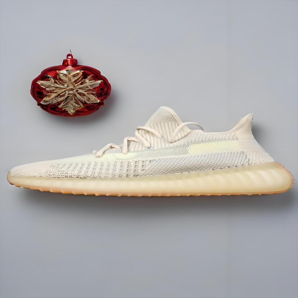 adidas Yeezy Boost 350 V2 Cream White Grey Knit Breathable Comfortable Sports Shoes