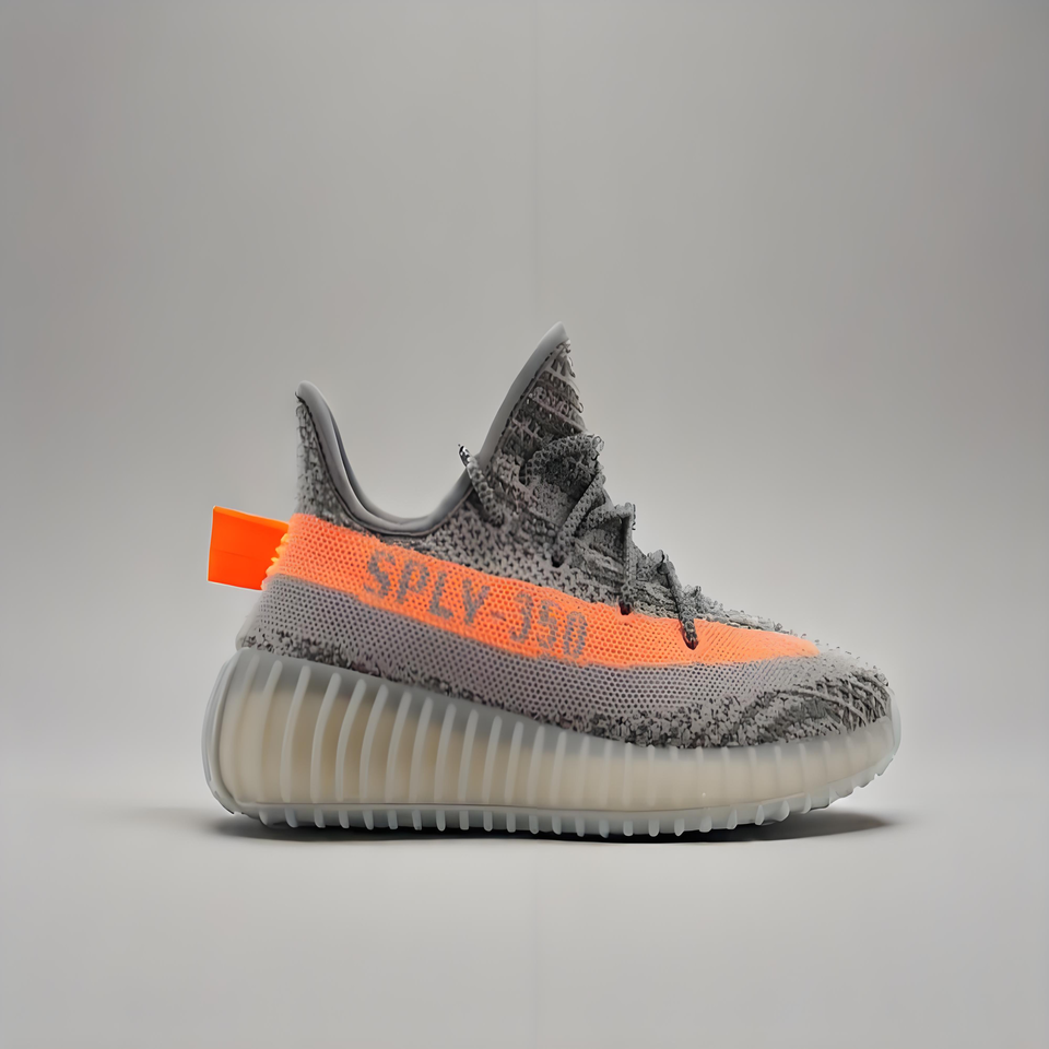 Adidas Yeezy Boost 350 V2 Grey Orange SPLY Breathable Casual Sneakers