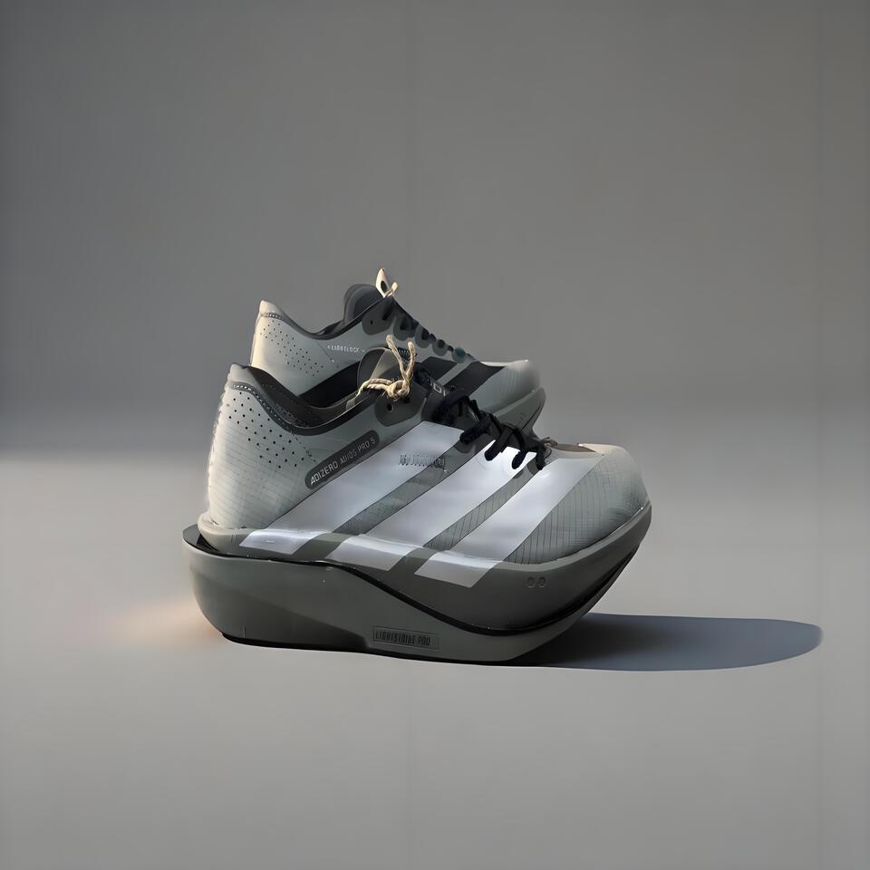 Adizero Adios Pro 3: White Grey Racing Shoes for Elite Runners