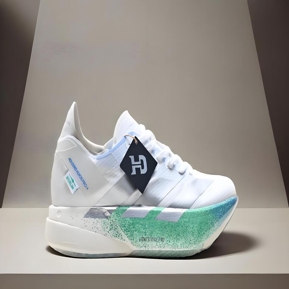 Adizero Adios Pro 4 White Green Blue Gradient Running Shoes