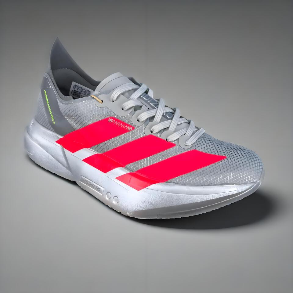 Adizero Boston 4 Running Shoes Men's Women's Grey Red Silver