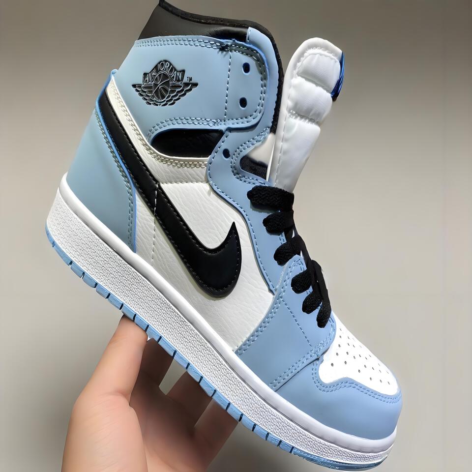 Air Jordan 1 High OG UNC Blue Leather Basketball Shoes, Men's Sneakers
