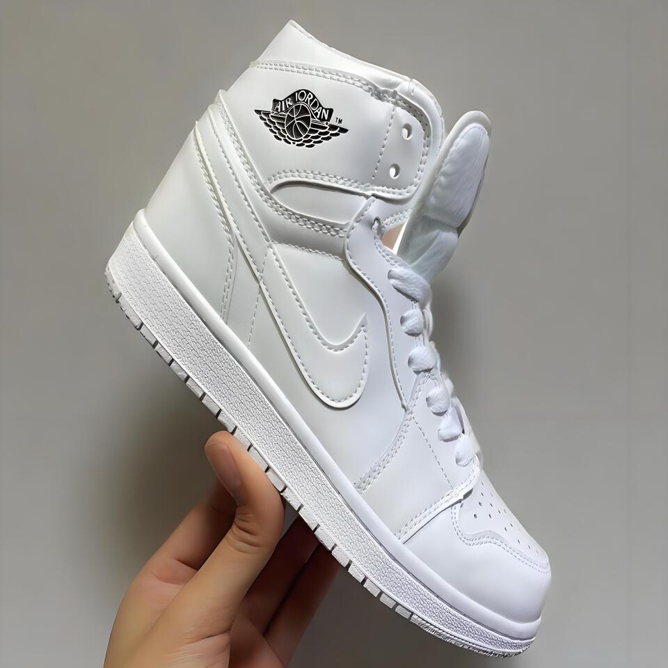 Air Jordan 1 High OG White Leather Basketball Shoes for Men