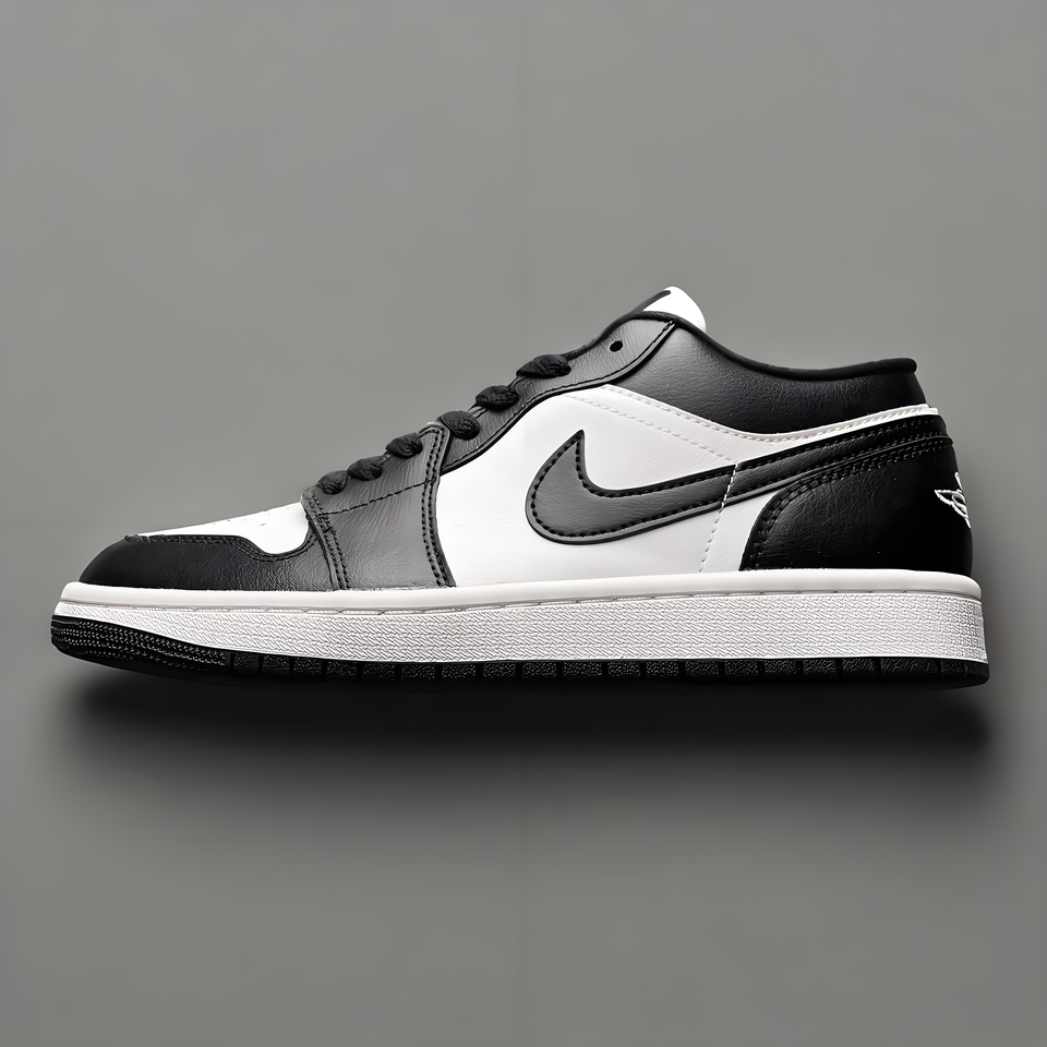 Air Jordan 1 Low 'Black White' Leather Sneakers | Men's Shoes