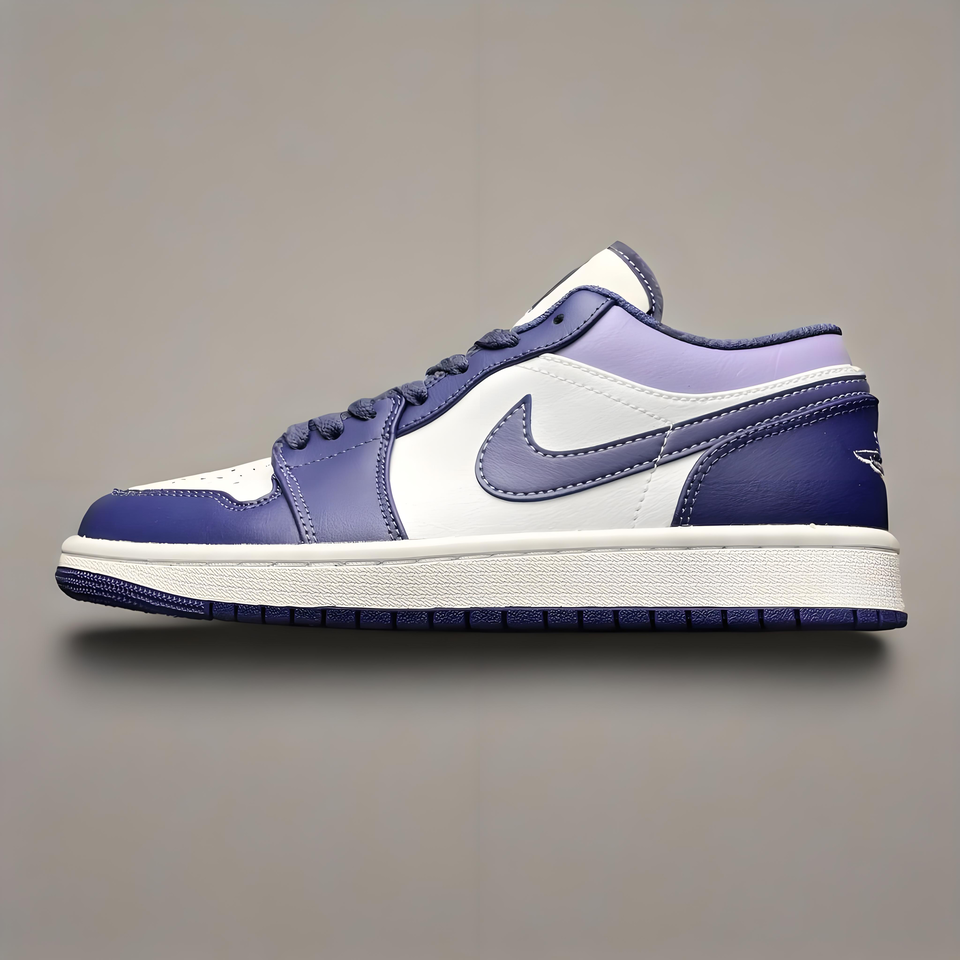 Air Jordan 1 Low 'White Purple Gradient' Leather Sneakers