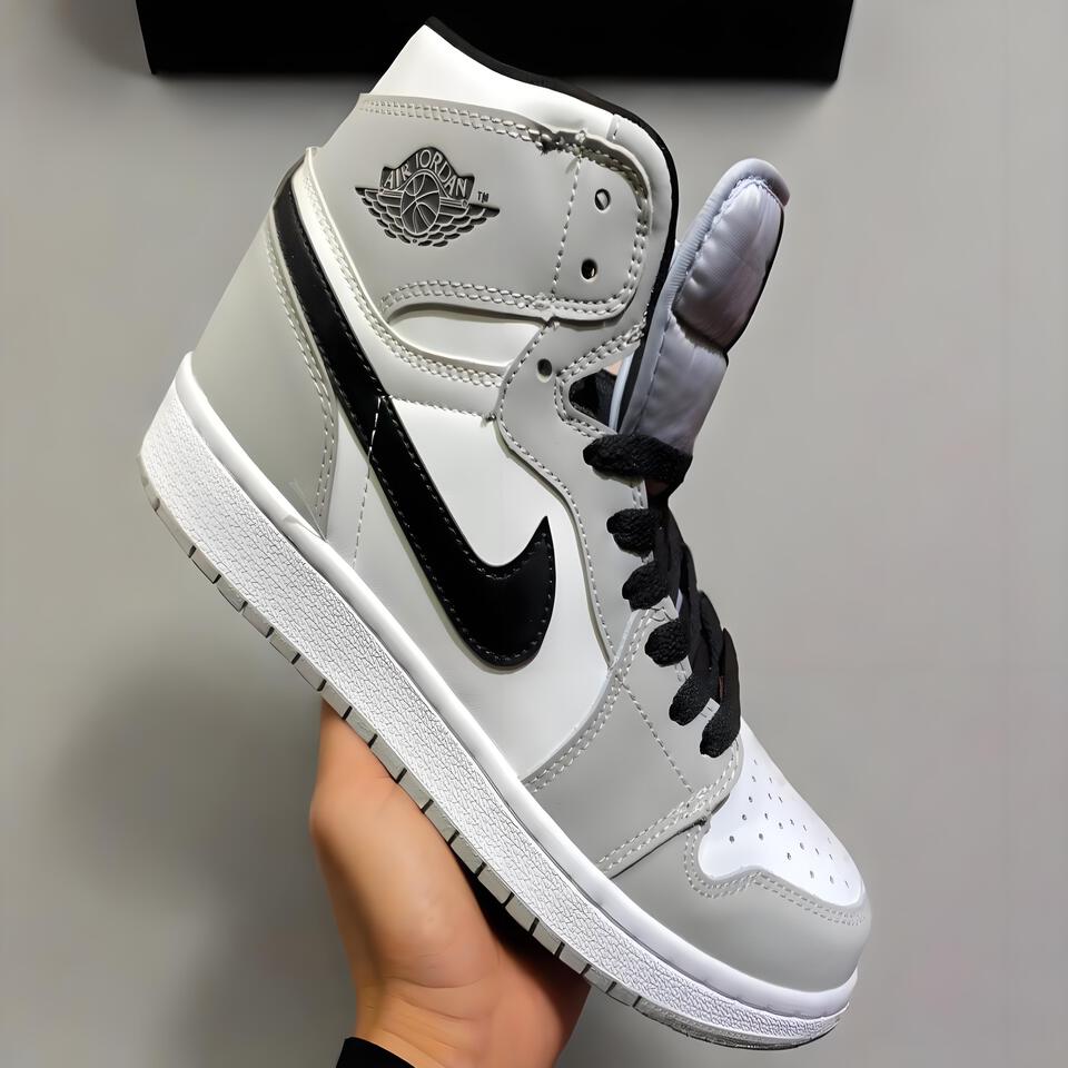 Air Jordan 1 Retro High 'Light Grey Black' - OG Basketball Sneakers