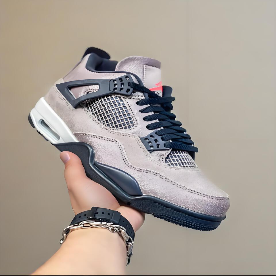 Air Jordan 4 Retro - Gray, Pink, Black, Red Colorway