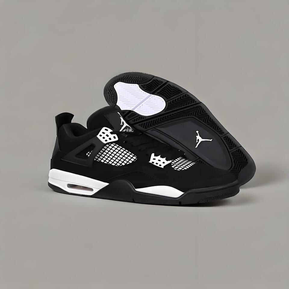 Air Jordan 4 Retro Men's Basketball Shoes, Black White Mesh, Style Code DH7138-010