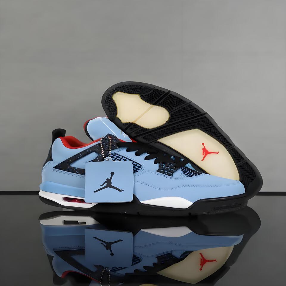 Air Jordan 4 Retro Men's Basketball Shoes in Red Blue Black OG
