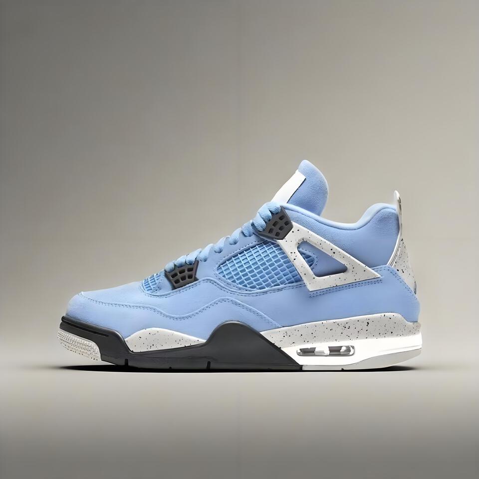 Air Jordan 4 Retro UNC Blue Suede Men's Basketball Shoes