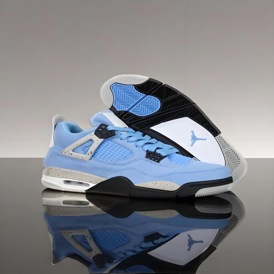 Air Jordan 4 Retro UNC Blue Suede Men's Basketball Shoes