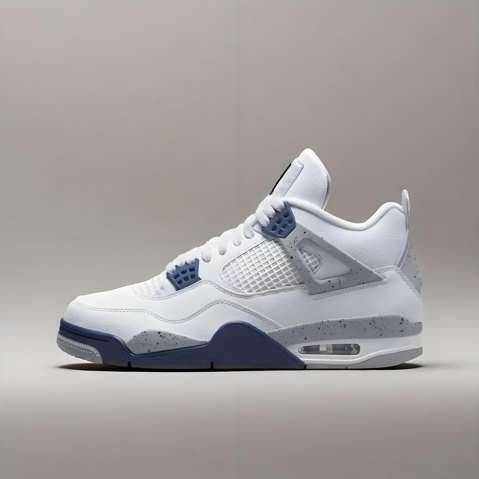 Air Jordan 4 Retro White Blue Splatter Replica Sneakers