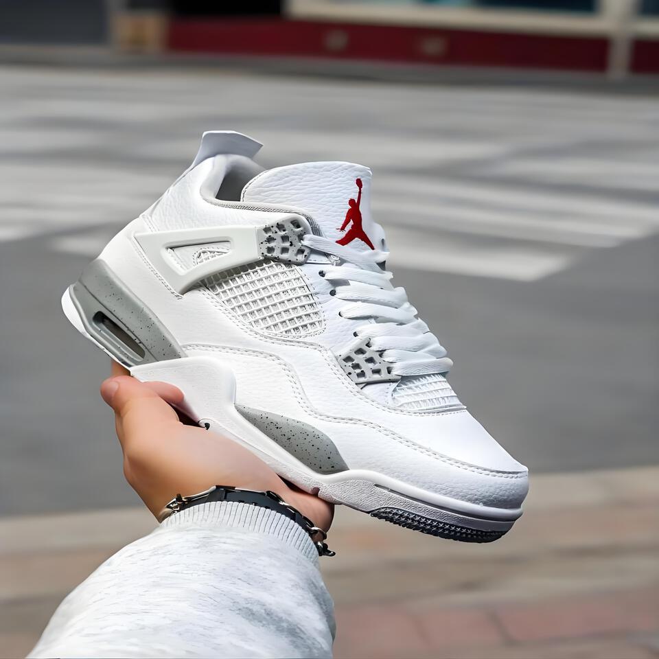 Air Jordan 4 Retro White Cement Basketball Shoes