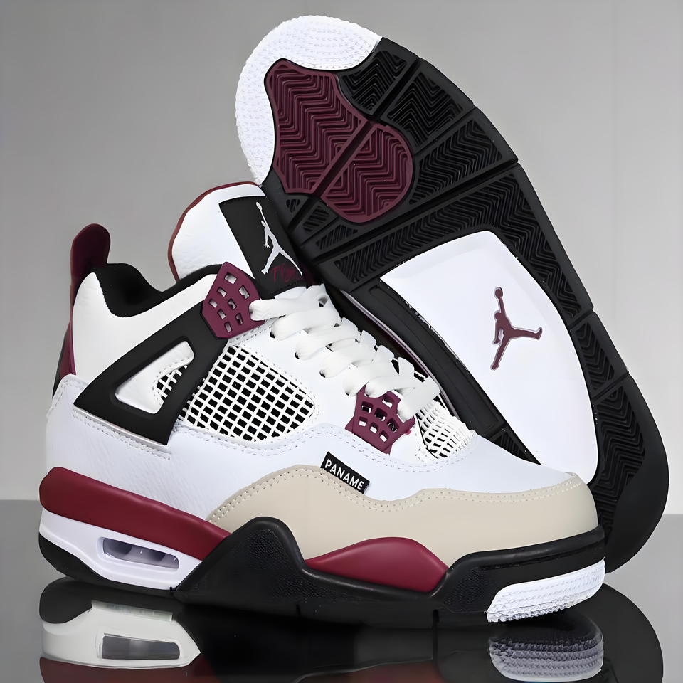 Air Jordan 4 Retro White Cement Red Black Basketball Shoes