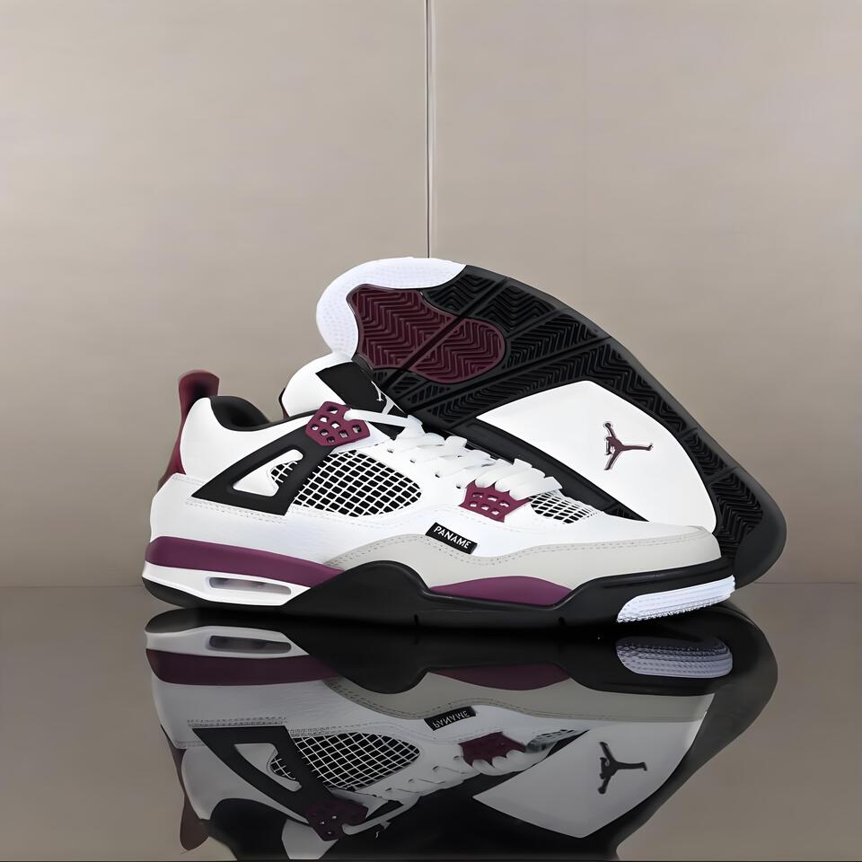 Air Jordan 4 Retro White Metallic Burgundy OG Men's Basketball Shoes