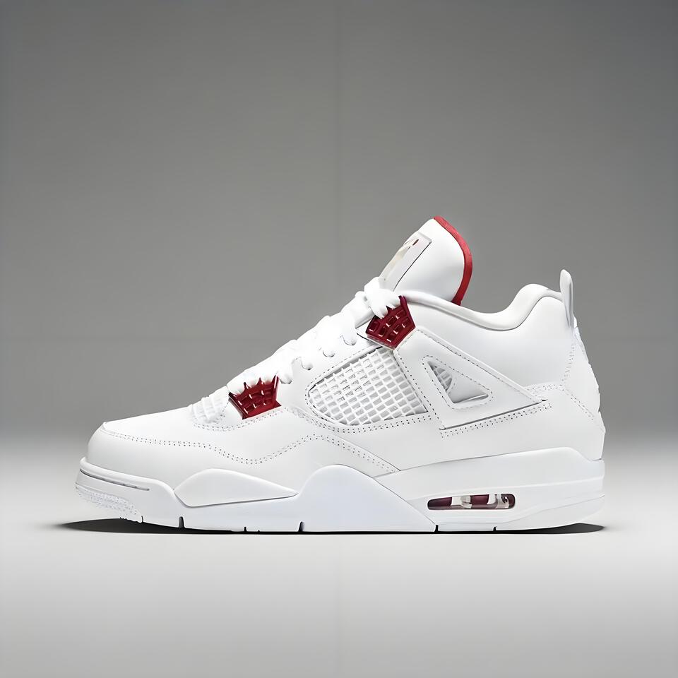 Air Jordan 4 Retro White Red Men's Basketball Shoes