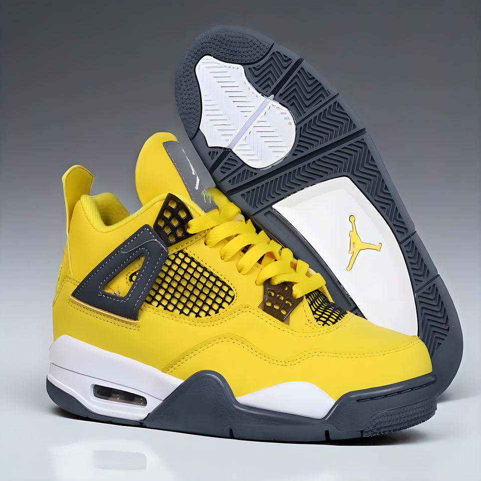 Air Jordan 4 Retro Yellow Sneakers | Lifestyle Basketball Shoes