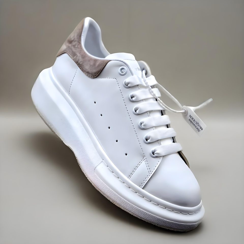 Alexander McQueen White Brown Platform Sneakers