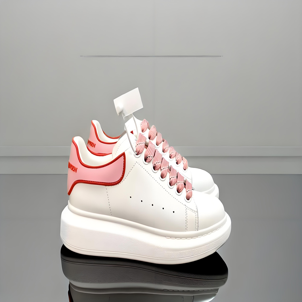Alexander McQueen White Leather Platform Sneakers