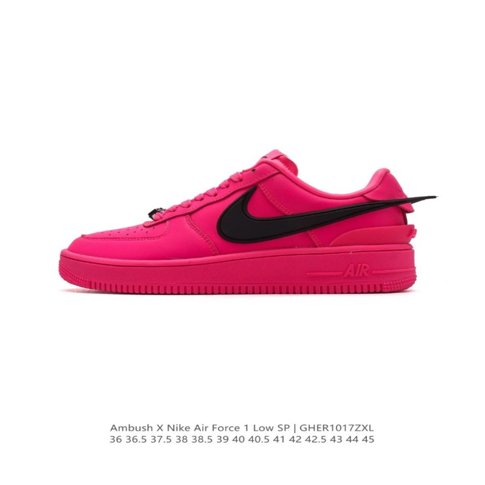 Ambush x Nike Air Force 1 Low SP Pink Black Swoosh Limited Collaboration Sneakers