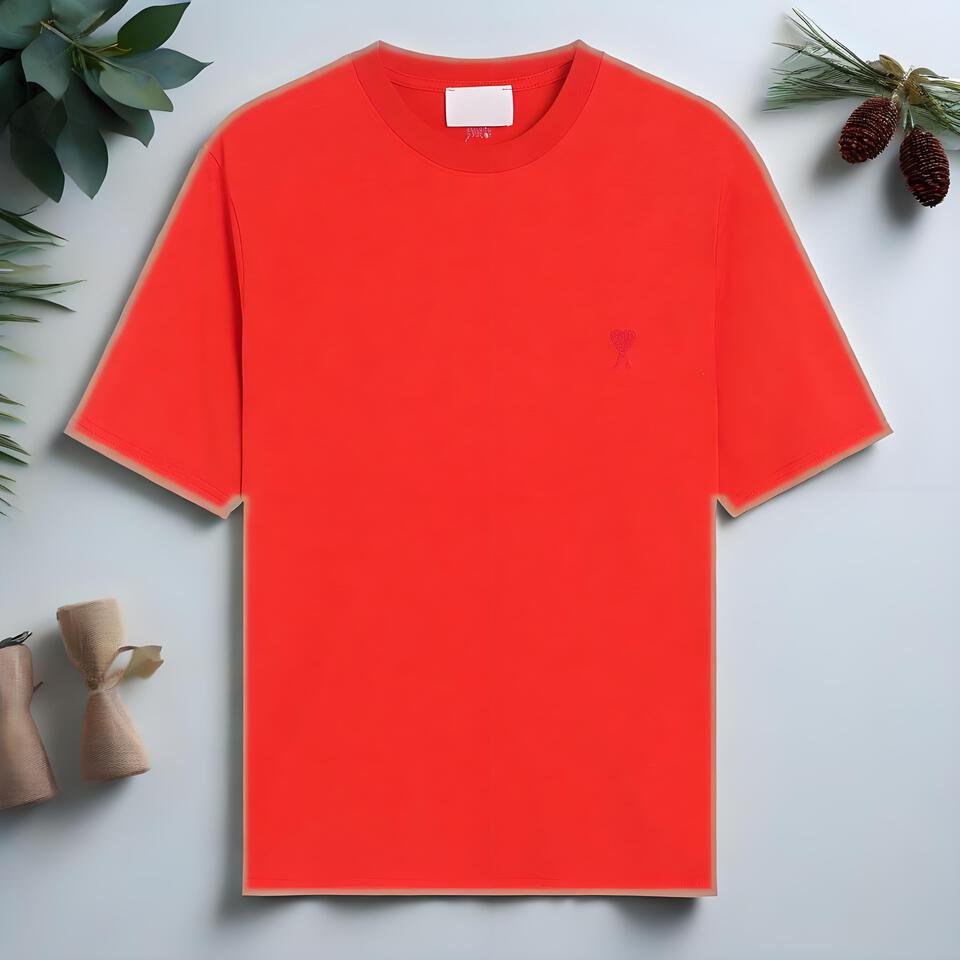 AMI Red Heart Embroidered T-Shirt Unisex Cotton Top