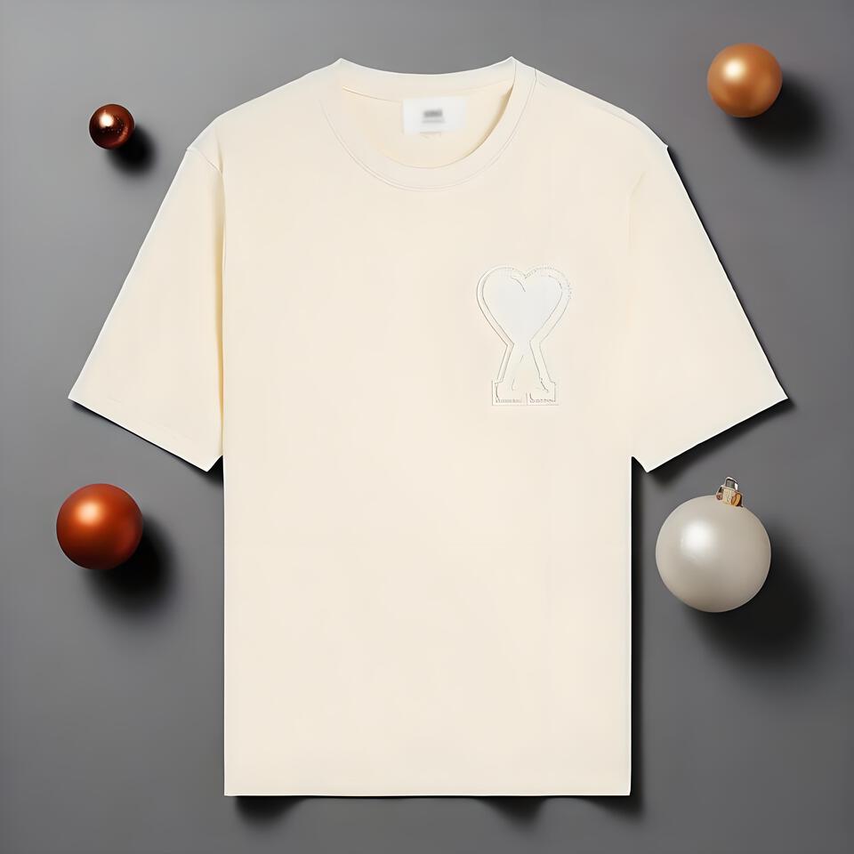 AMIAMI Embroidered Heart Cotton Unisex T-Shirt