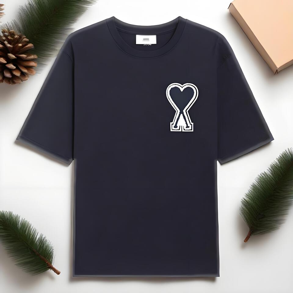 AmiAMI Heart Print Cotton T-Shirt
