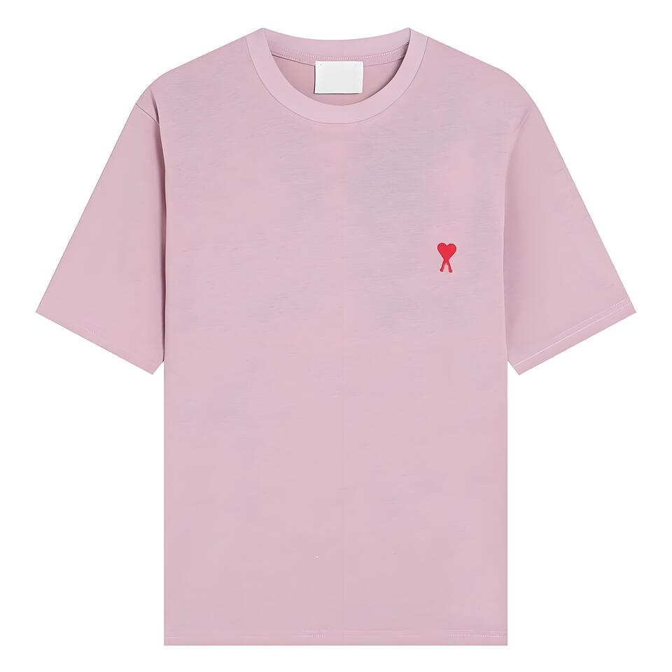 AMIAMI Pink Cotton Embroidered Love Unisex Tee