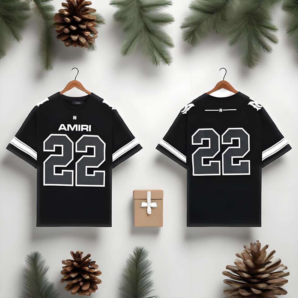 AMIRI 22 Black Cotton Oversized Short Sleeve T-Shirt