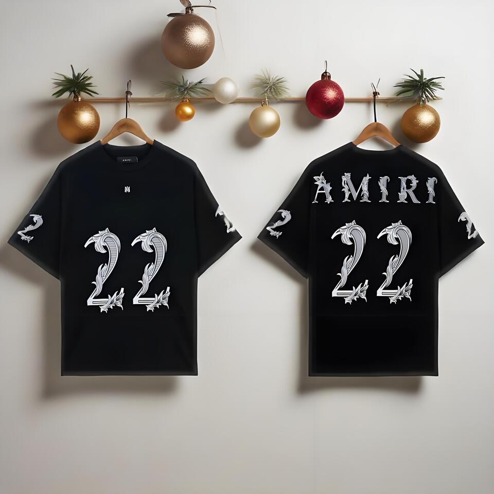 Amiri Black Cotton Loose T-Shirt Dragon Streetwear