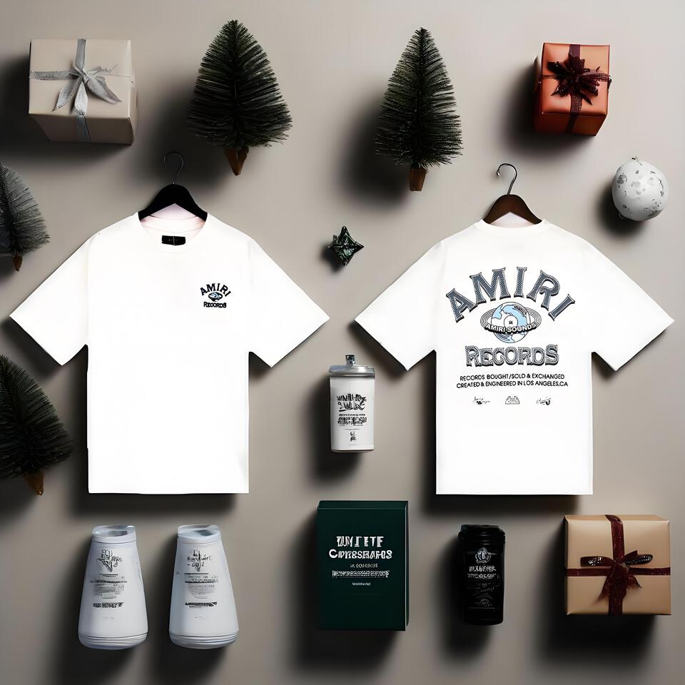 Amiri Records White Cotton Unisex Oversized T-Shirt