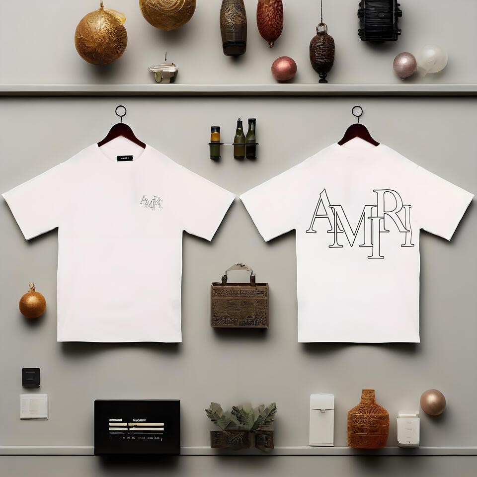 AMIRI White Cotton Oversized T-Shirt Street Embroidery Unisex