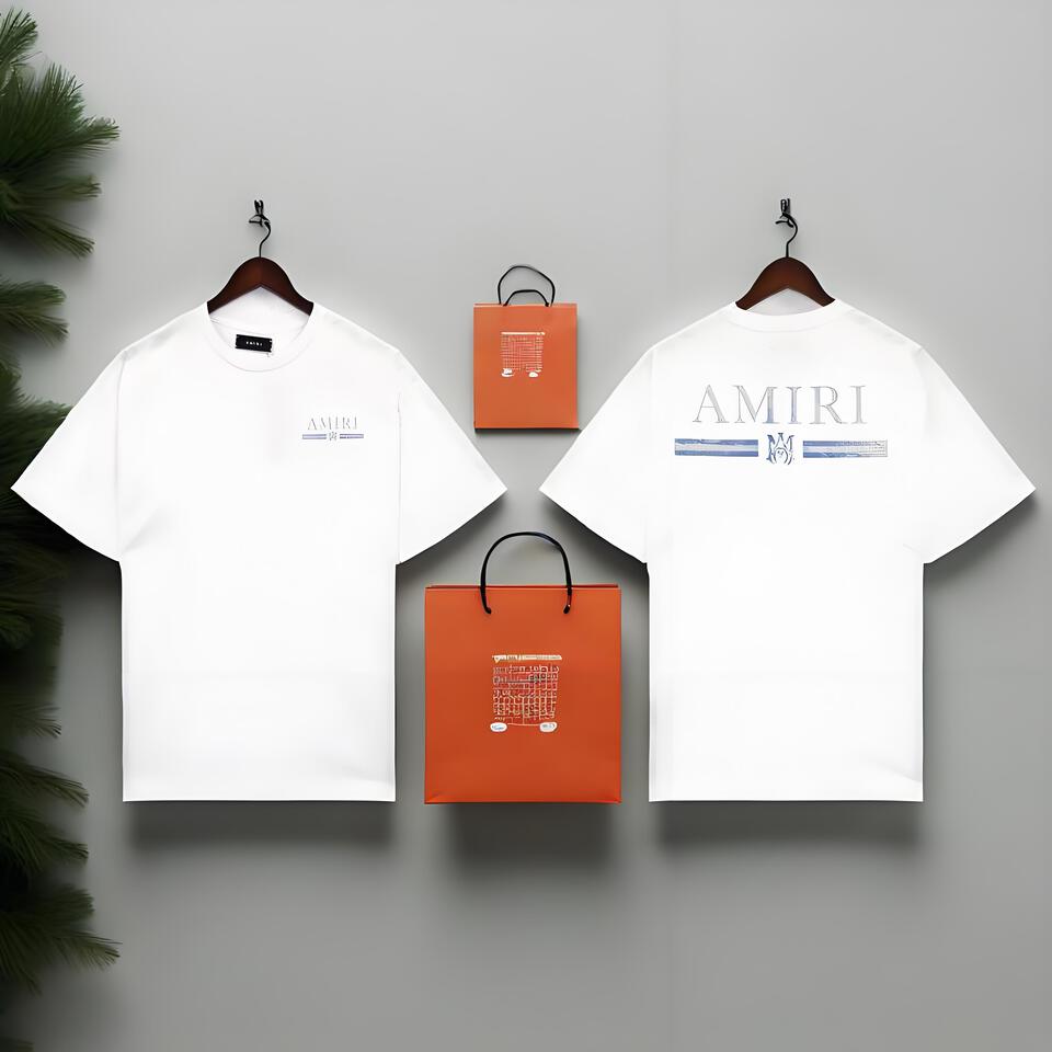 AMIRI White Loose Cotton T-Shirt Unisex Streetwear Style