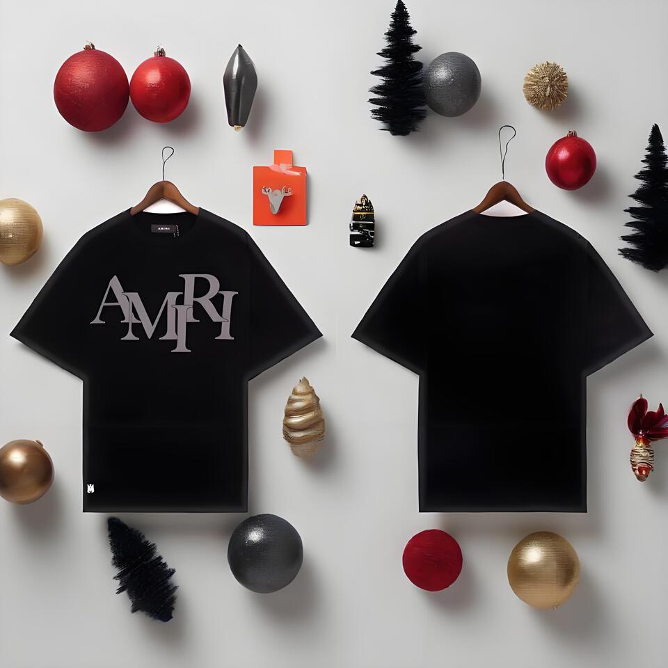 AMRI Black Loose-Fit Cotton T-Shirt