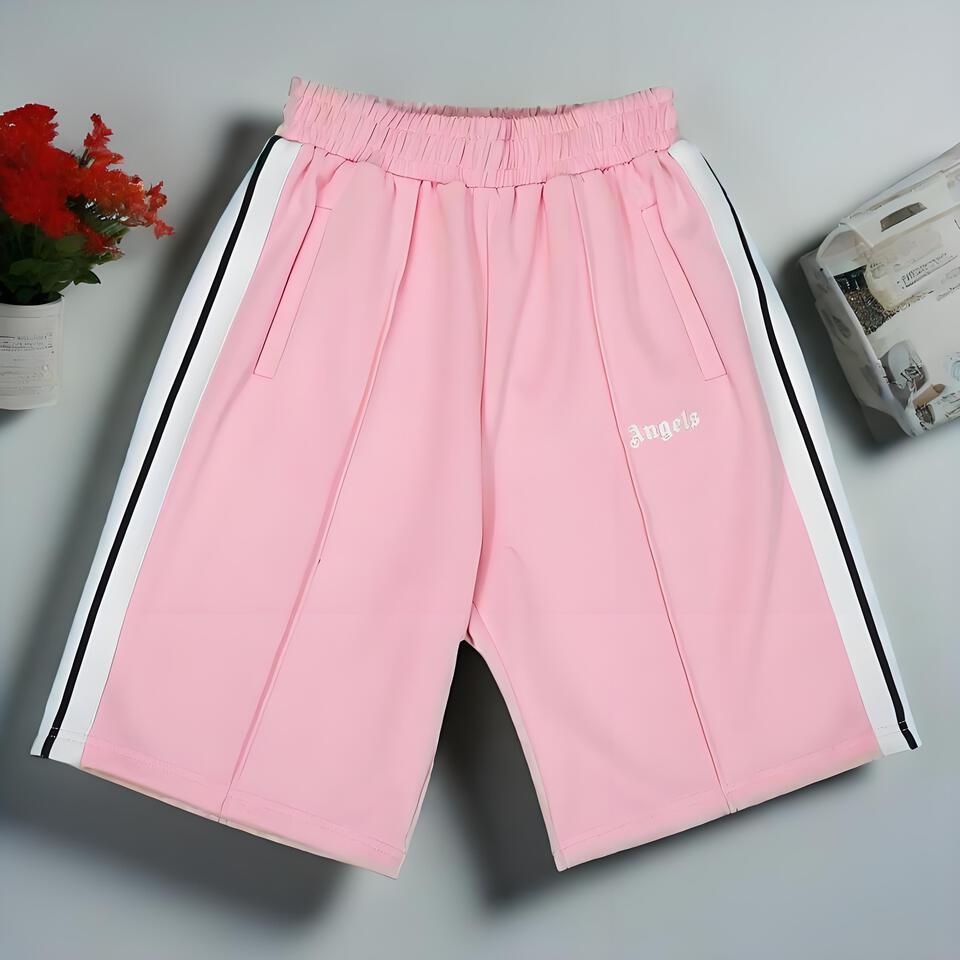 Angels Pink Striped Casual Shorts for Women - High Waist Comfort Summer Shorts