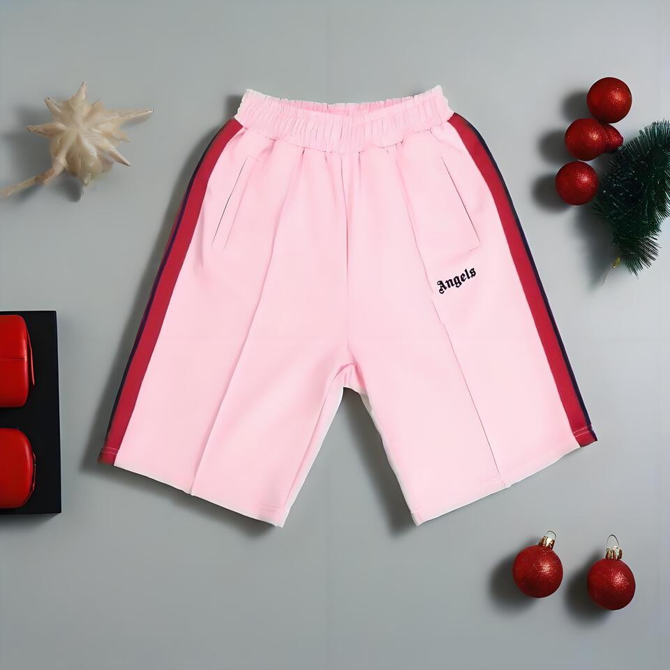 Angels Pink Striped Casual Shorts - Women's High Waisted Comfy Summer Shorts