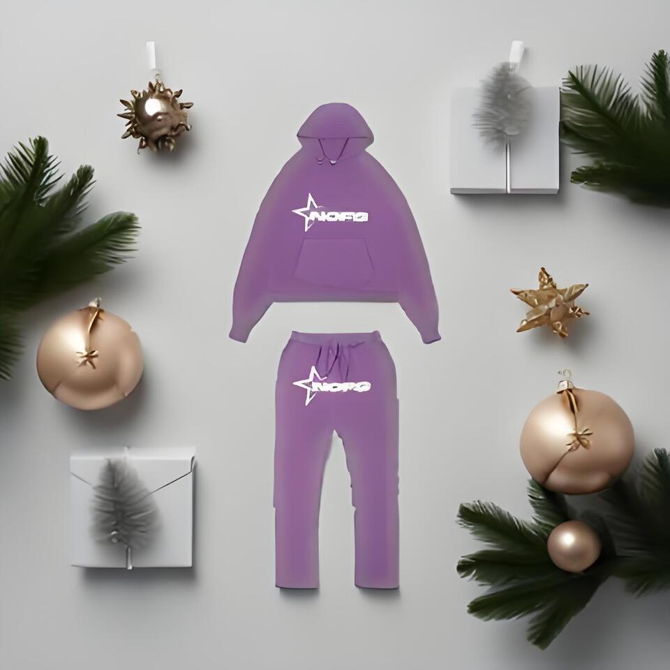 Angels Purple Hoodie And Jogger Set Unisex Streetwear