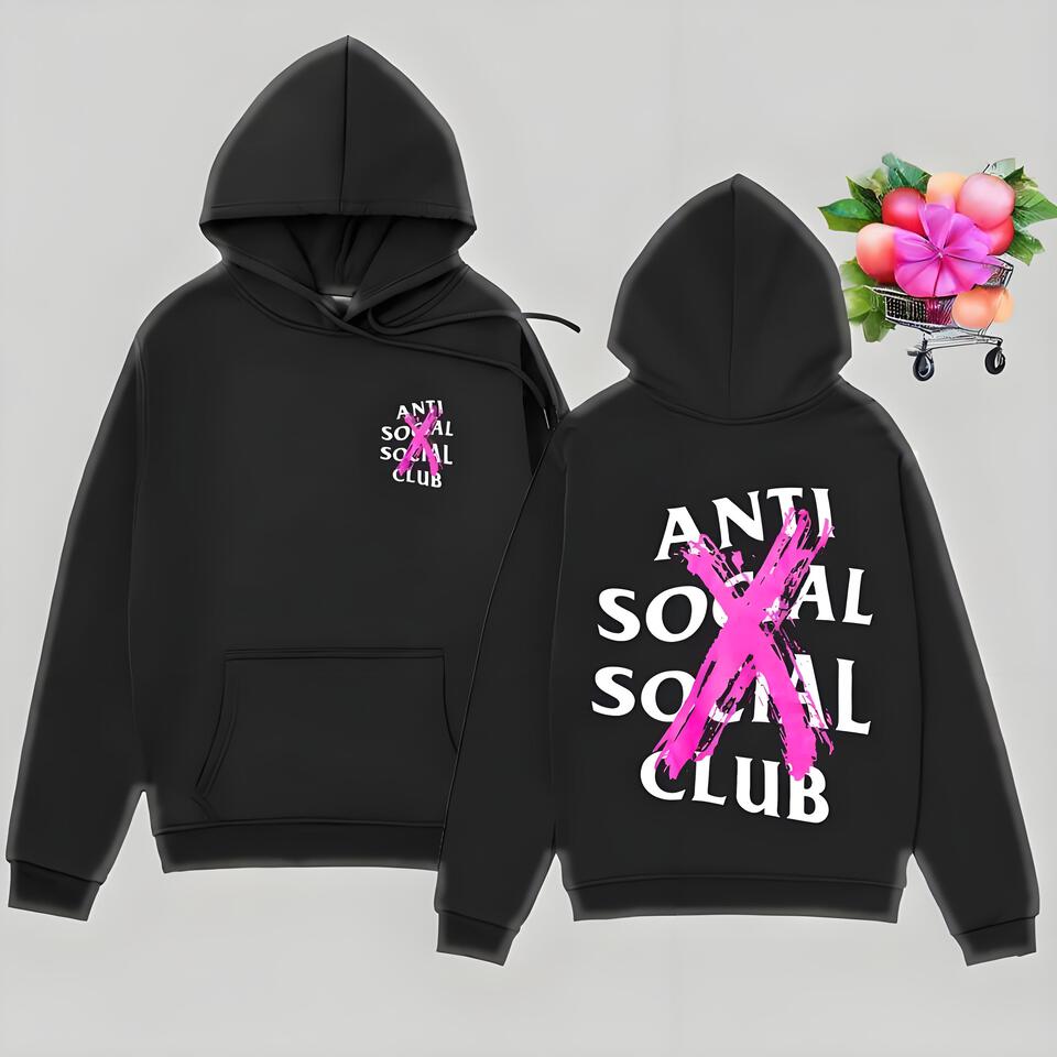 Anti Social Social Club Black Cotton Hooded Sweatshirt
