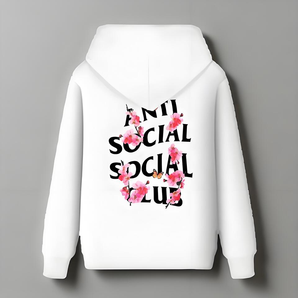 Anti Social Social Club White Hoodie Cotton Streetwear Unisex