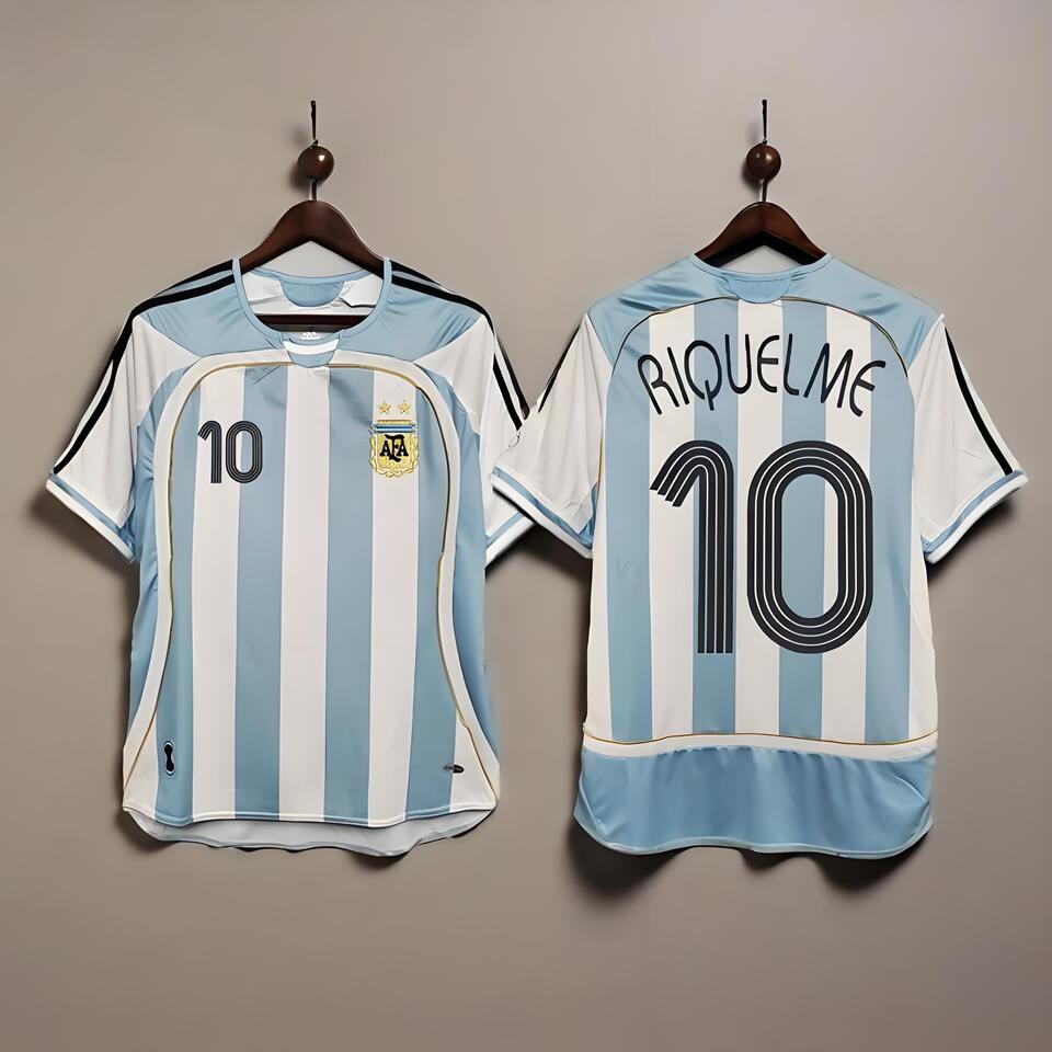 ARG Retro Riquelme 10 Football Jersey - Vintage Soccer Shirt, Men's Sports Apparel