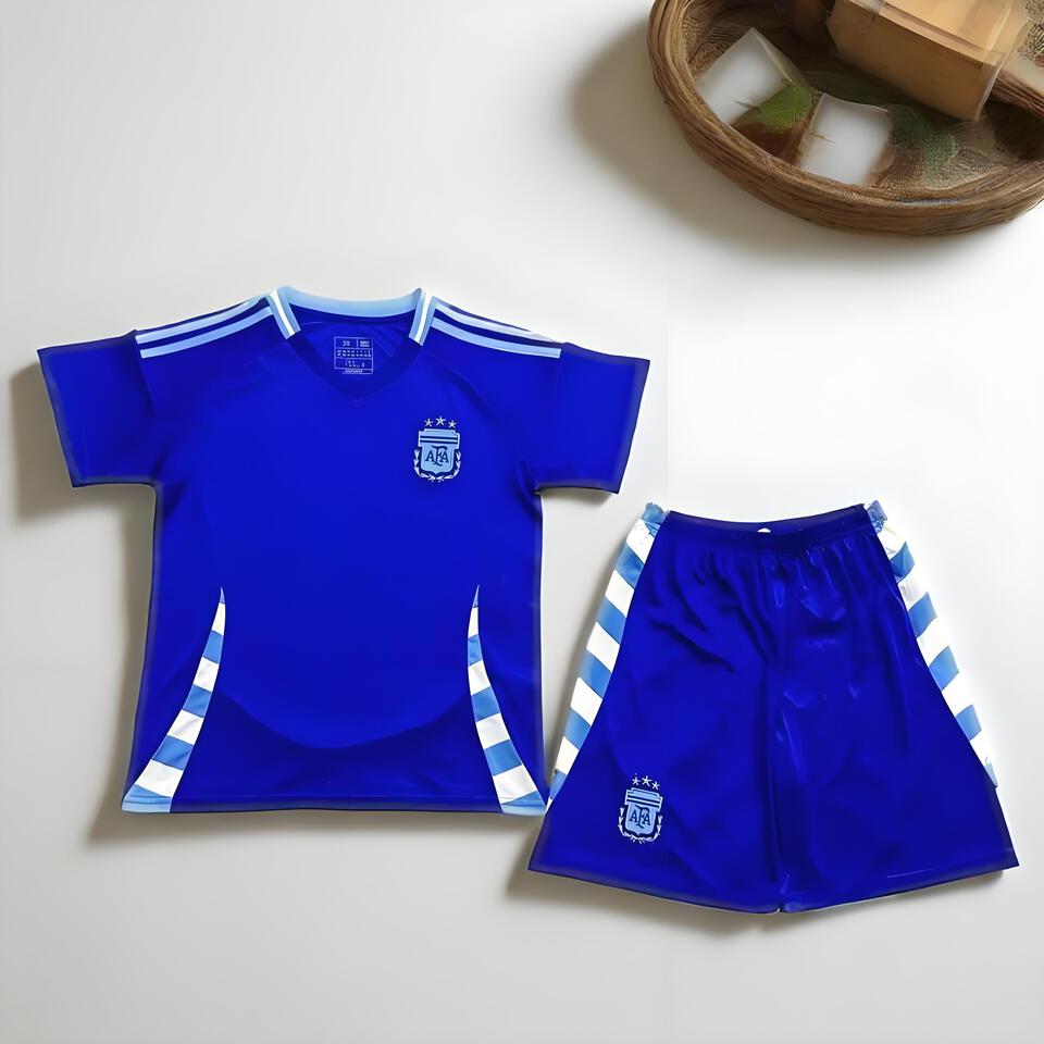 Argentina Kids Football Kit Blue Breathable Sports Set for Youth Training