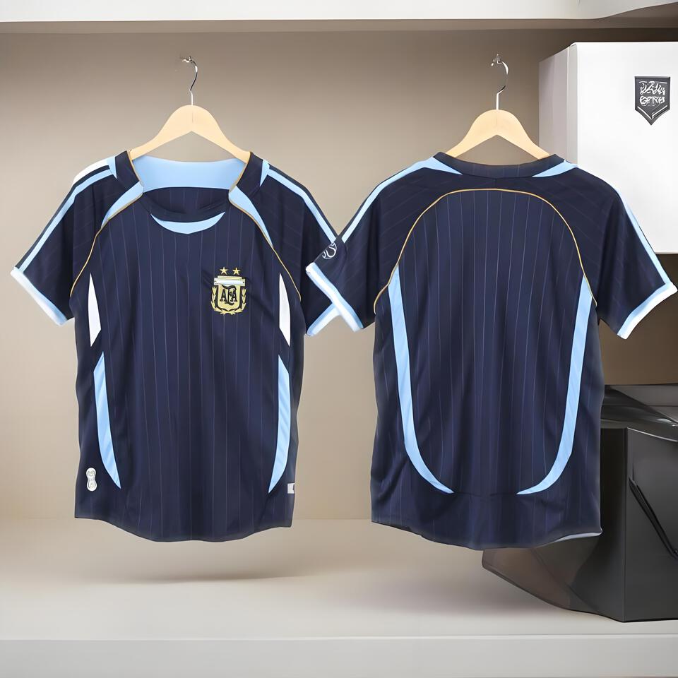 Argentina National Team Navy Blue Stripe Quick-Dry Football Jersey