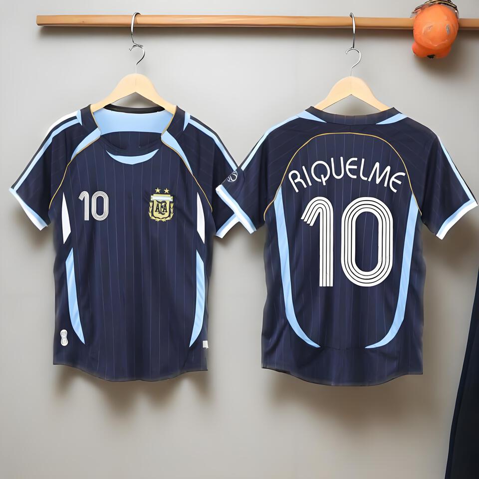 Argentina Retro Dark Blue Football Jersey - Vintage Soccer Shirt