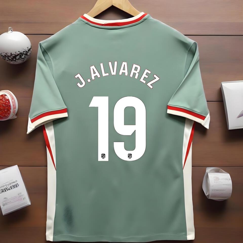 Argentina Retro Football Shirt Light Green J.ALVAREZ 19