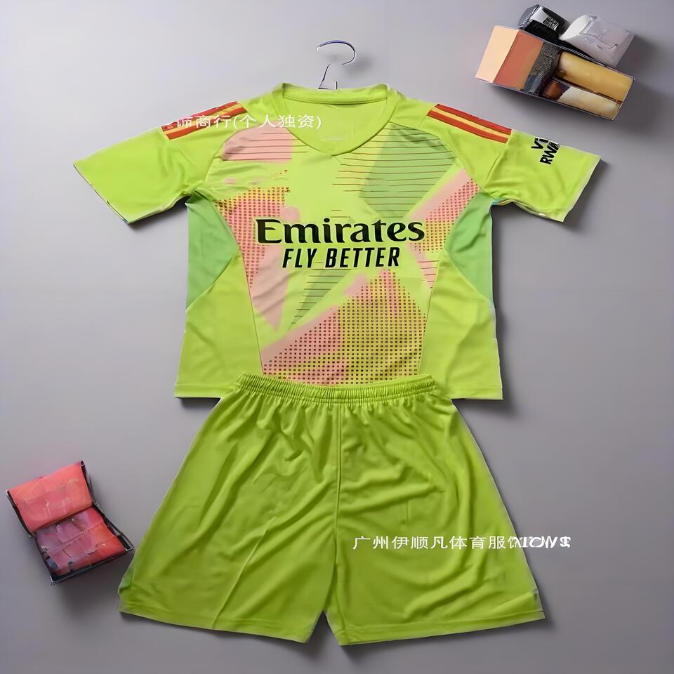 Arsen Green Goalkeeper Kit - Fluorescent Green Football Jersey