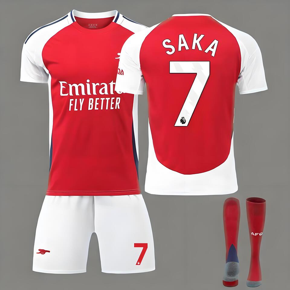 Arsenal FC 2023-24 Home Jersey - Red & White Breathable Football Shirt