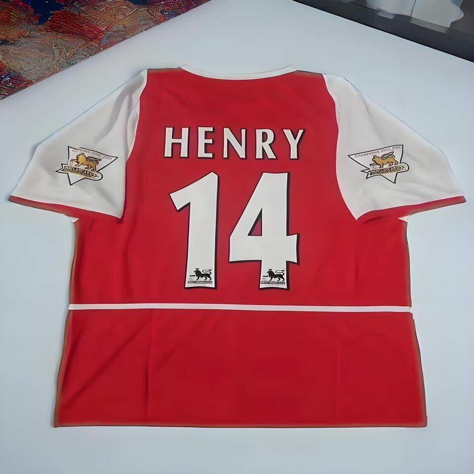 Arsenal Henry 14 Home Jersey Red White Cotton Vintage Retro Football Shirt