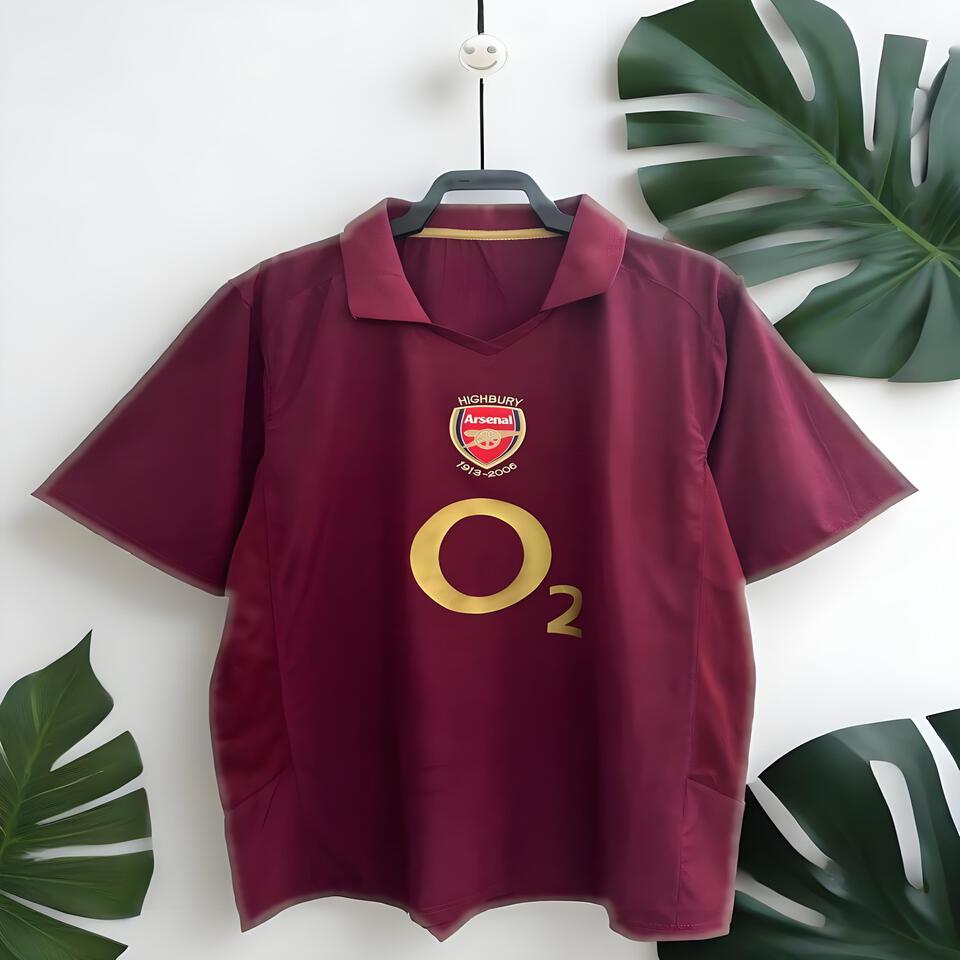 Arsenal Retro Burgundy Breathable Short Sleeve Football Jersey